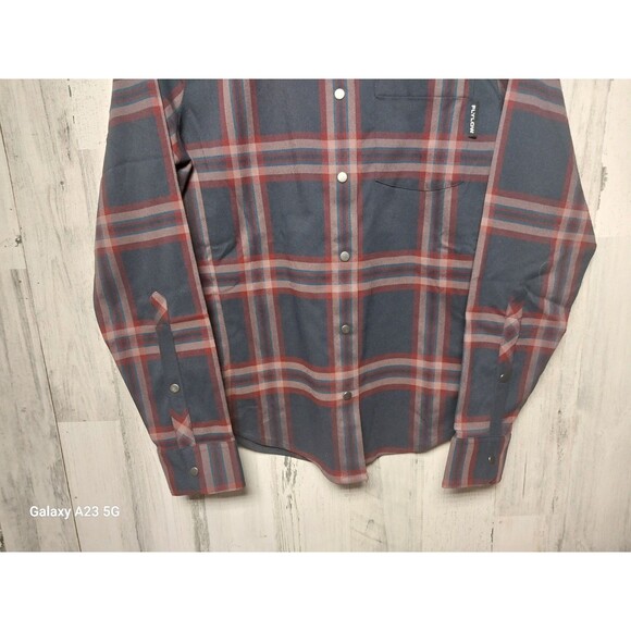 Flylow Brigette Tech Flannel Shirt Womens Medium Plaid Pearl Snap Long Sleeve - Picture 2 of 7